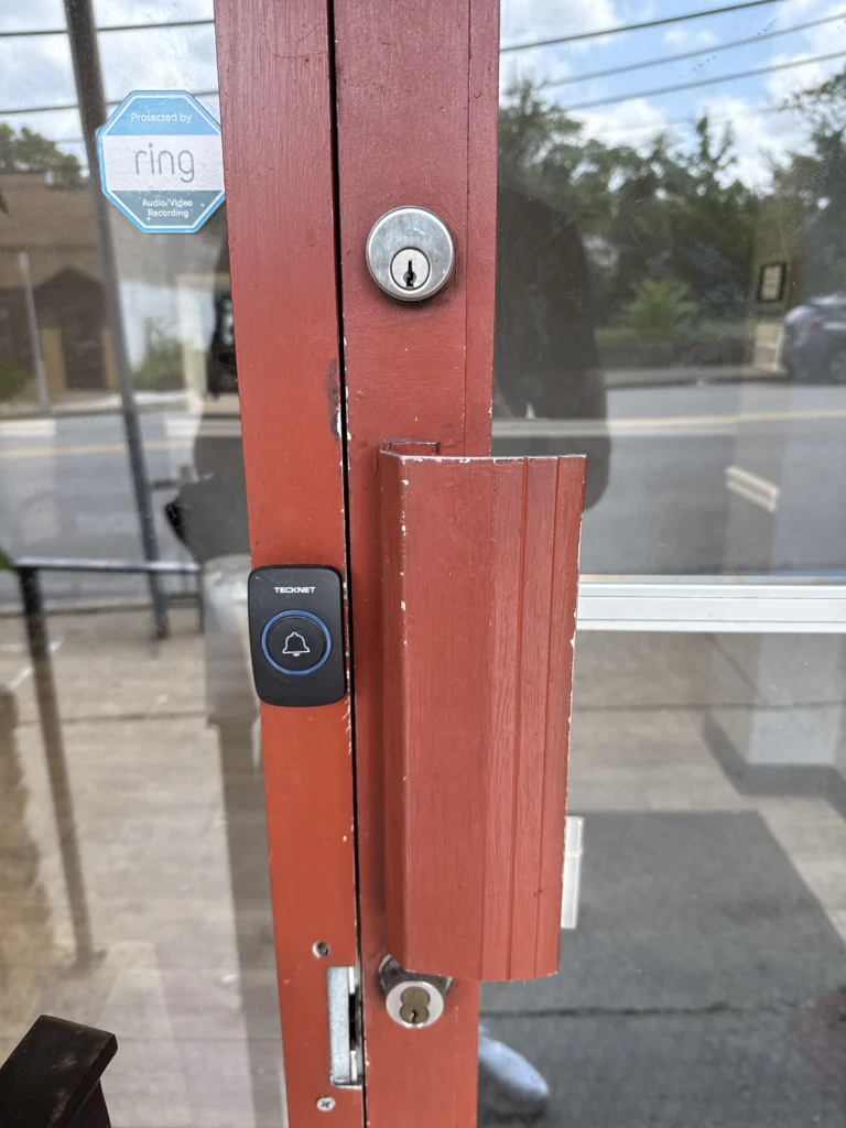 Rekeying commercial glass door in downtown Pittsburgh